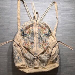 Johnny Was Embroidered Floral and Butterfly Backpack